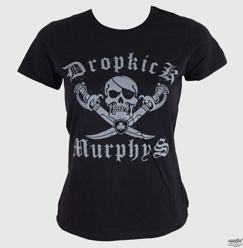 tričko dámske Dropkick Murphys - Jolly Roger - Fitted - Black - KINGS ROAD - 00457